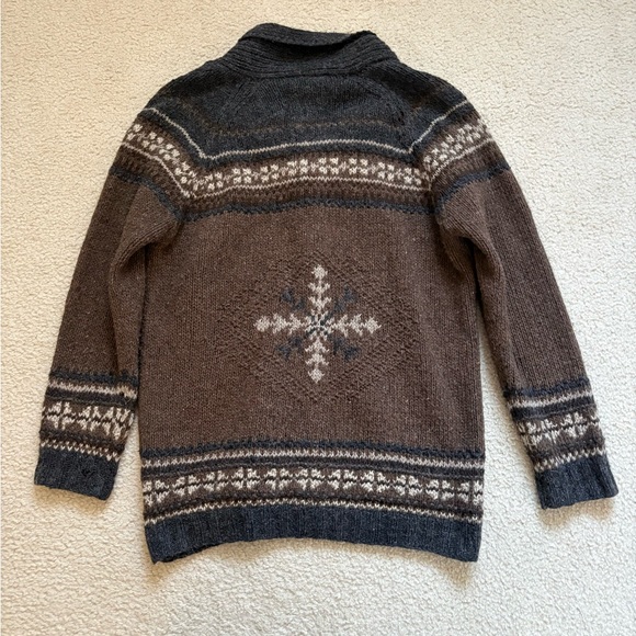 Vintage Eddie Bauer hand knit wool blend fair isle Naraimo cardigan (FLAW), sz S - Picture 8 of 10